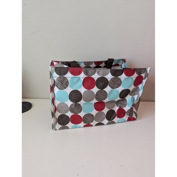 Thirty-One All in Organizer Colorful Polka Dot Tote Bag Dual Handles - Picture 3 of 6